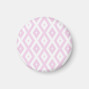 Imã Padrão de diamante branco e rosa pálido