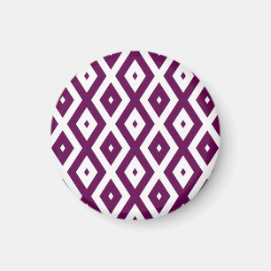 Imã Padrão de diamante branco e roxo de ameixa