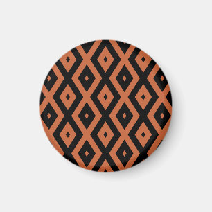 Imã Padrão de diamante laranja e preto