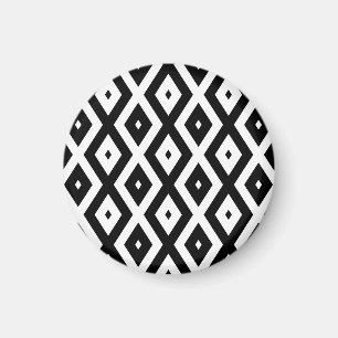Imã Padrão de diamante preto e branco