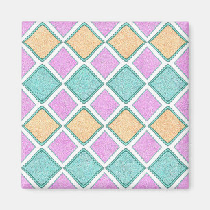 Imã Padrão de Diamante Prisma Harlequim Pastel