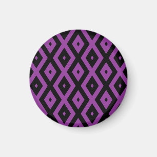 Imã Padrão de diamante roxo e preto