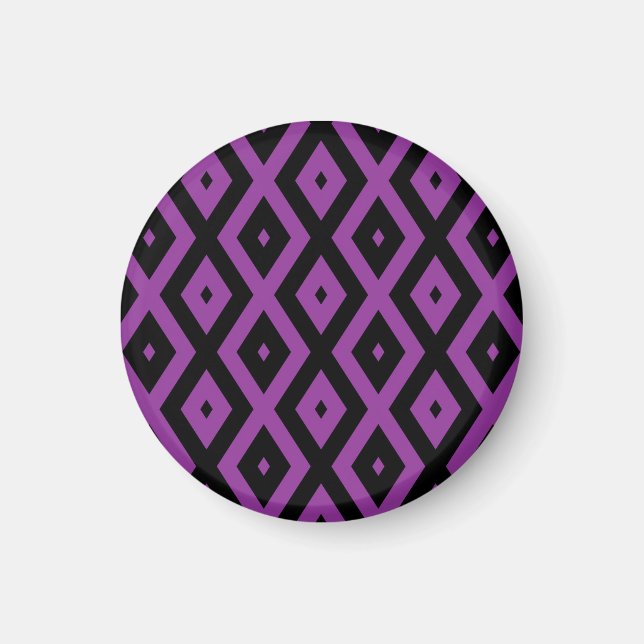 Imã Padrão de diamante roxo e preto (Frente)