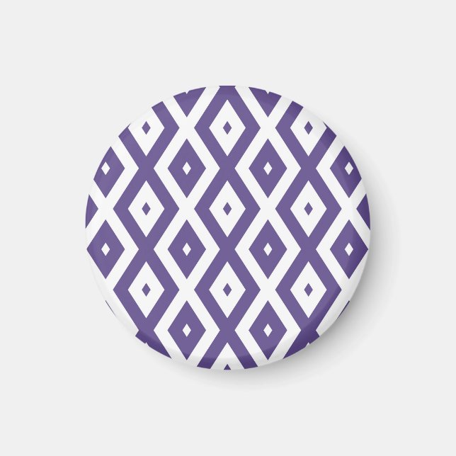 Imã Padrão de diamante ultra violeta e branco (Frente)