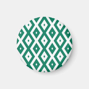 Imã Padrão de diamante verde-florestal e branco