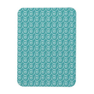 Ímã Padrão de Dica Curlie Aqua e Branco