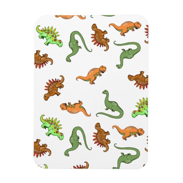 Ímã Padrão de Dinossauro Fofo (Vertical)
