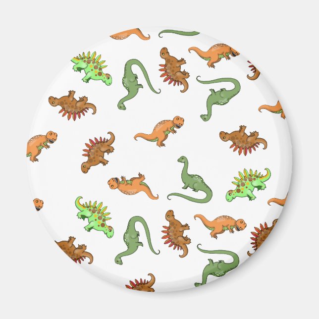 Imã Padrão de Dinossauro Fofo (Frente)