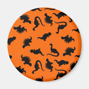Imã Padrão de Dinossauro Fofo em Laranja