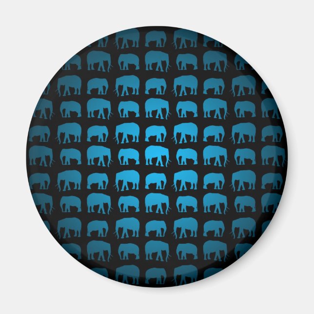 Imã Padrão de Elefante Azul (Frente)
