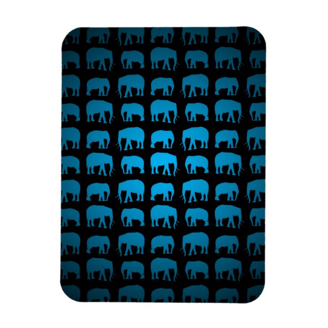 Ímã Padrão de Elefante Azul (Vertical)