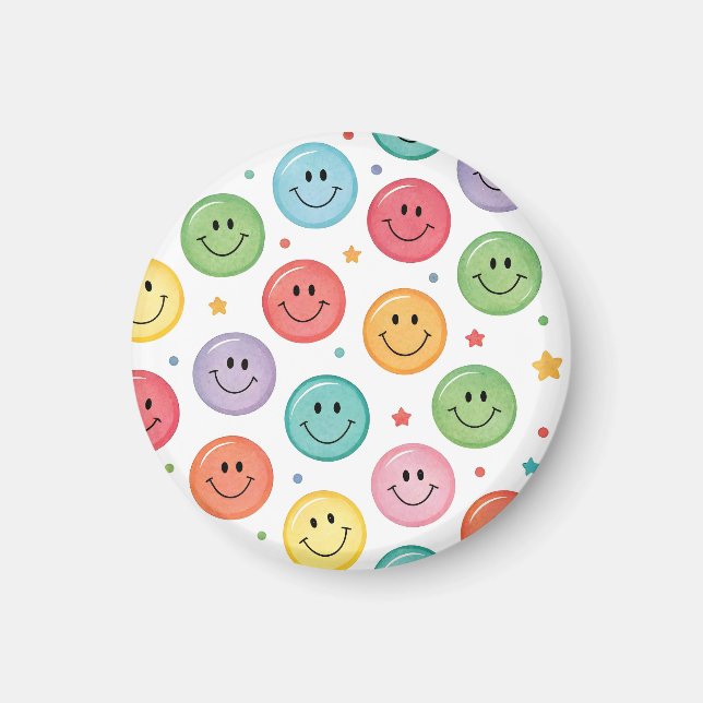 Imã Padrão de Emoji Sorridente (Frente)