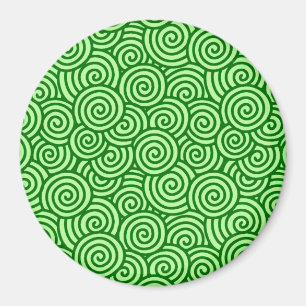 Imã Padrão de espiral japonês - pinheiro e verde lim