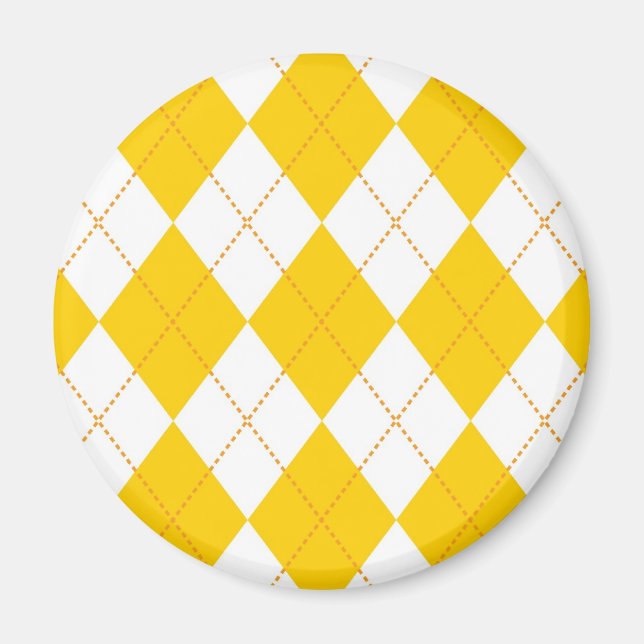 Imã Padrão de Estilo Amarelo e Branco (Frente)