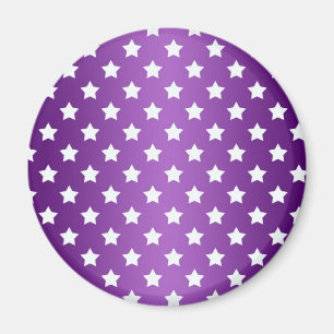 Imã Padrão de Estrela Branco e Roxo