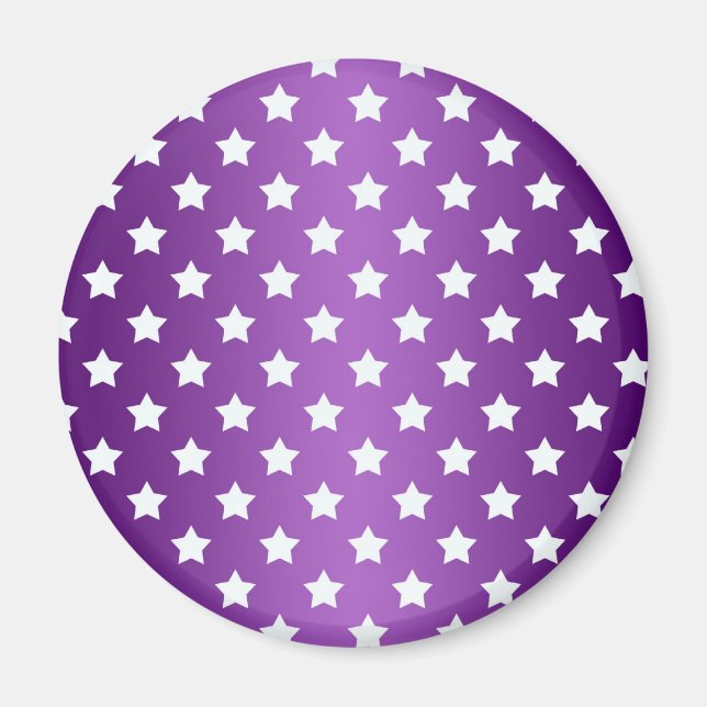 Imã Padrão de Estrela Branco e Roxo (Frente)