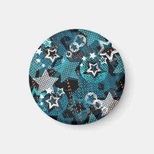 Imã Padrão de estrela Grunge, design infantis brincalh