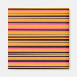 Imã Padrão de Faixa Horizontal Laranja Rosa Ousado