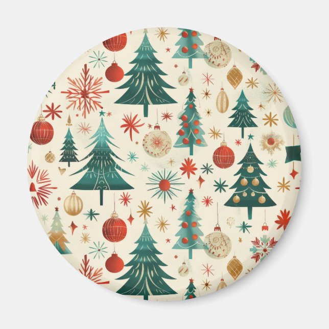 Imã Padrão de Festas de Inverno Festivas (Frente)