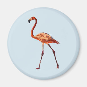 Imã Padrão De Flamingo Rosa, 5,7 Cm De Magneta Redonda