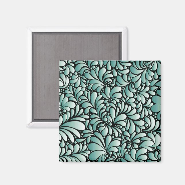Imã Padrão de Fleur Desejável em Verde Minúsculo (Front/Back)