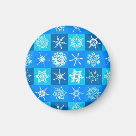 Imã Padrão de Flocos de Neve Azul