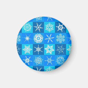 Imã Padrão de Flocos de Neve Azul