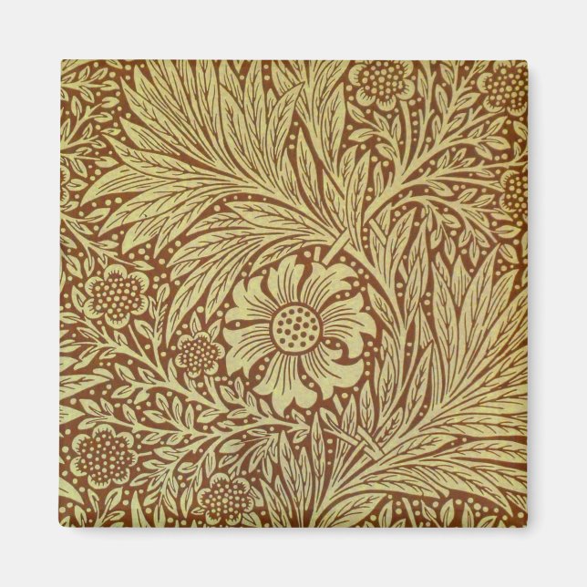 Imã Padrão de Flor Antiga Marigold de William Morris (Frente)