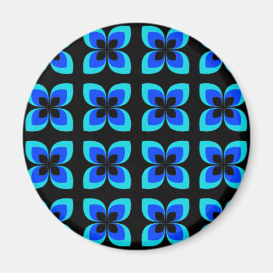 Imã Padrão de Flor Azul Brilhante Duas Toneladas