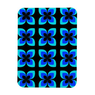 Ímã Padrão de Flor Azul Brilhante Duas Toneladas