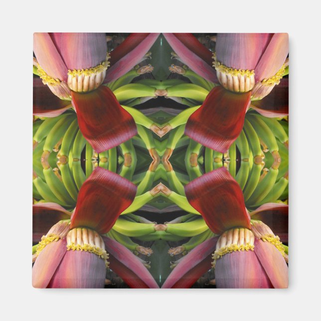 Imã Padrão de Flor de Banana (Frente)