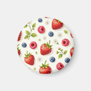 Imã Padrão de Flor de Cerejeira Frutas Frescas de Verã