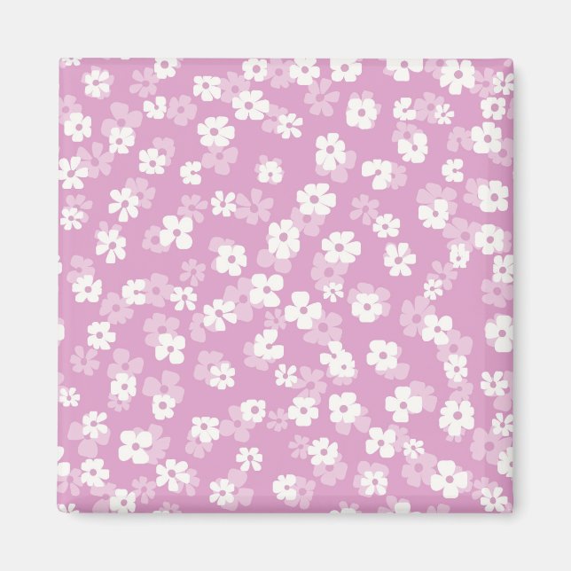 Imã Padrão de Flor Rosa Infantil (Frente)