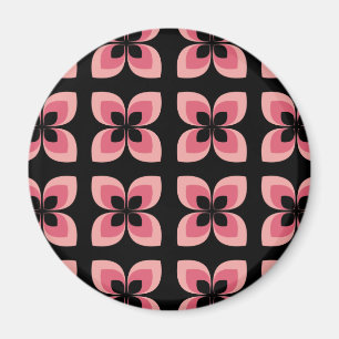 Imã Padrão de Flor Rosa Rosa Brilhante