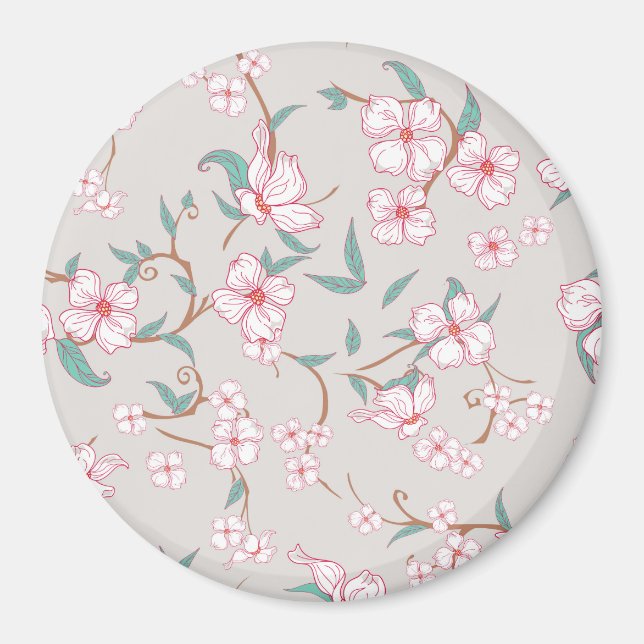 Imã Padrão de Flores Assustadoras (Frente)