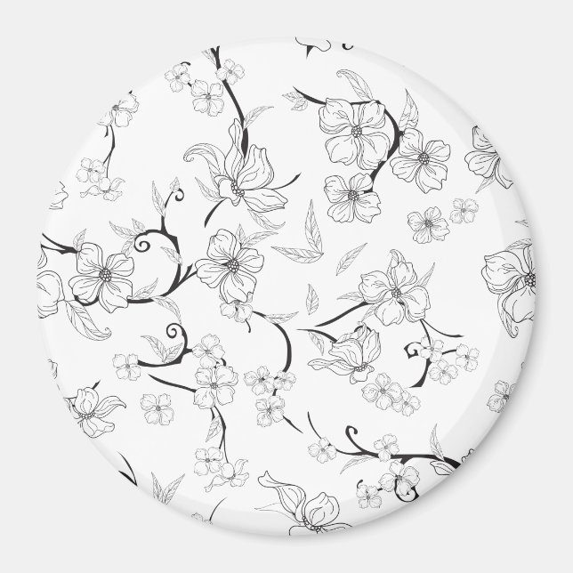 Imã Padrão de Flores Assustadoras 7 (Frente)