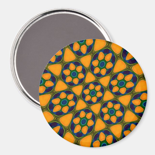 Imã Padrão de Flores de Abstrato exclusivo (Front/Back)