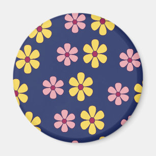 Imã Padrão de flores grandes e bonitas