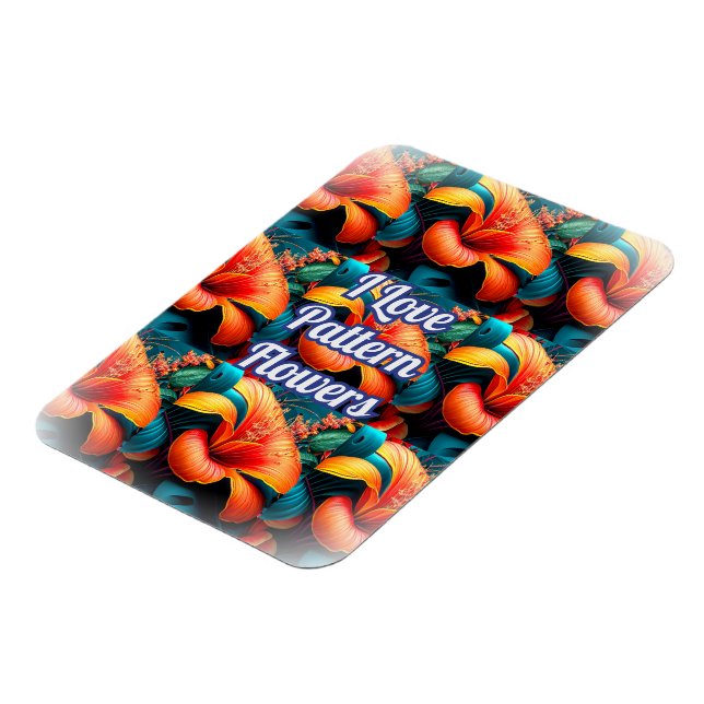 Ímã Padrão de Flores Rosa Salmão (Left Side)