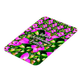 Ímã Padrão de Flores Tropicais Rosa
