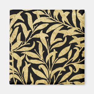 Imã Padrão de Folha Dourada e Negra