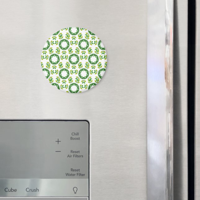 Imã Padrão De Folha, Padrão De Folhas, Folhas Verdes (In Situ (Fridge))