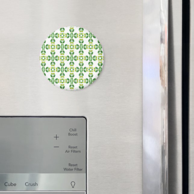 Imã Padrão De Folha, Padrão De Folhas, Folhas Verdes (In Situ (Fridge))
