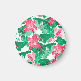 Imã Padrão de Folhas de Natureza Coloridas