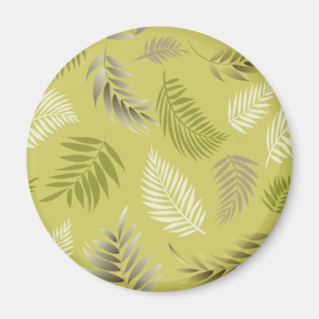 Imã Padrão de Folhas Tropicais 17 (Frente)
