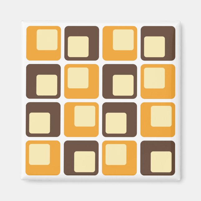 Imã Padrão de Formas Retro Quadradas 70s (Frente)