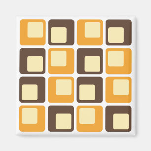 Imã Padrão de Formas Retro Quadradas dos Anos 70