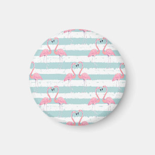Imã Padrão de Fundo Flamingo Exótico