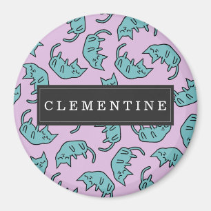 Imã Padrão de Gatinho pacífico com nome próprio