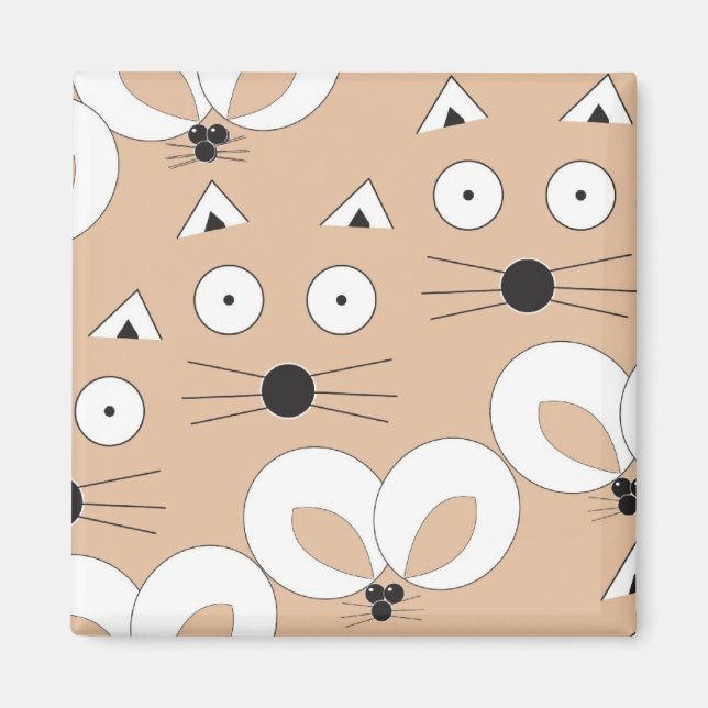 Imã Padrão de Gato e Rato (Frente)